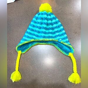 The North Face Youth Beanie Pom Pom Ear Flaps Knit Fleece Hat